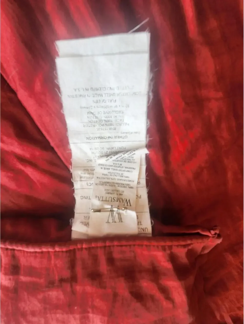 Wamsutta Comforter Cotton Polyester Red Queen Full Bedding Blanket 80x90